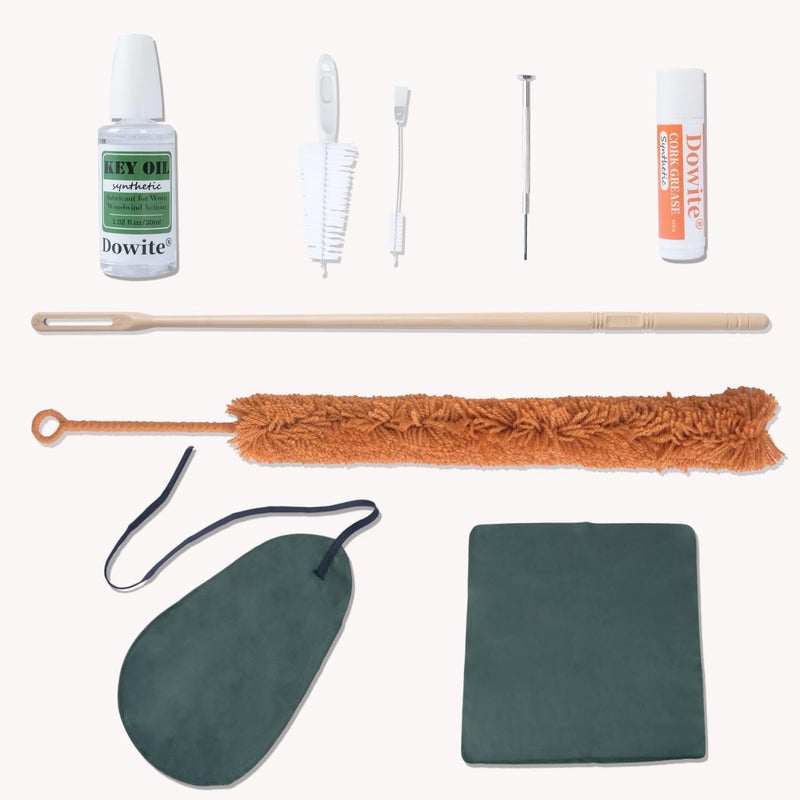 Dowite 9-in-1 Flute Cleaning Kit with Key Oil and Microfiber Swab, Professional Woodwind Care Set for Flute and Piccolo Maintenance, Includes Cleaning Rod, Mouthpiece Brush and Screwdriver, 6.4oz - Image 1